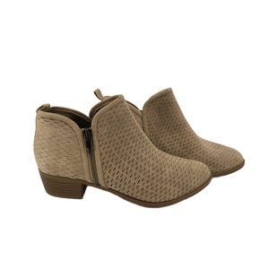 Alterd State Tan Canvas Ankle Boots & Booties | Block Heel & Zip Closure
